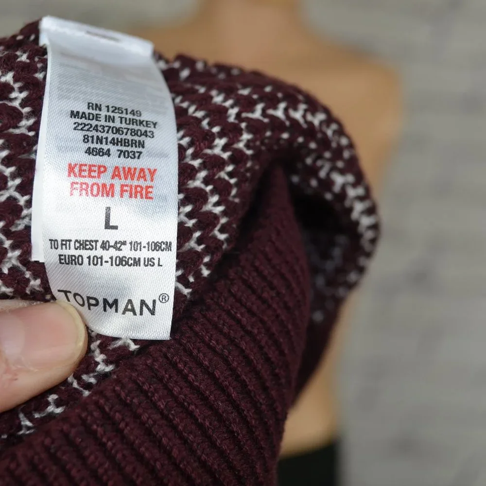 Mens Topman Crewneck Sweater size large - Picture 9 of 12